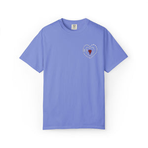 Embroidered Grinch Heart Holiday Comfort Colors® T-Shirt