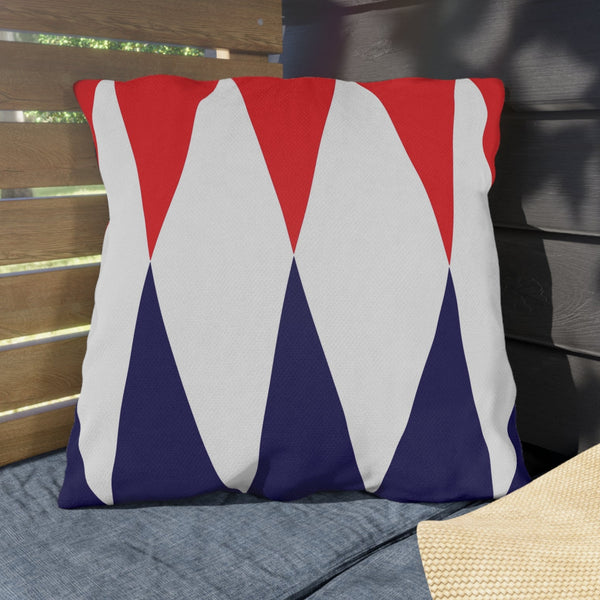 Red White Blue Diamond Indoor Outdoor Patriotic Accent Pillow