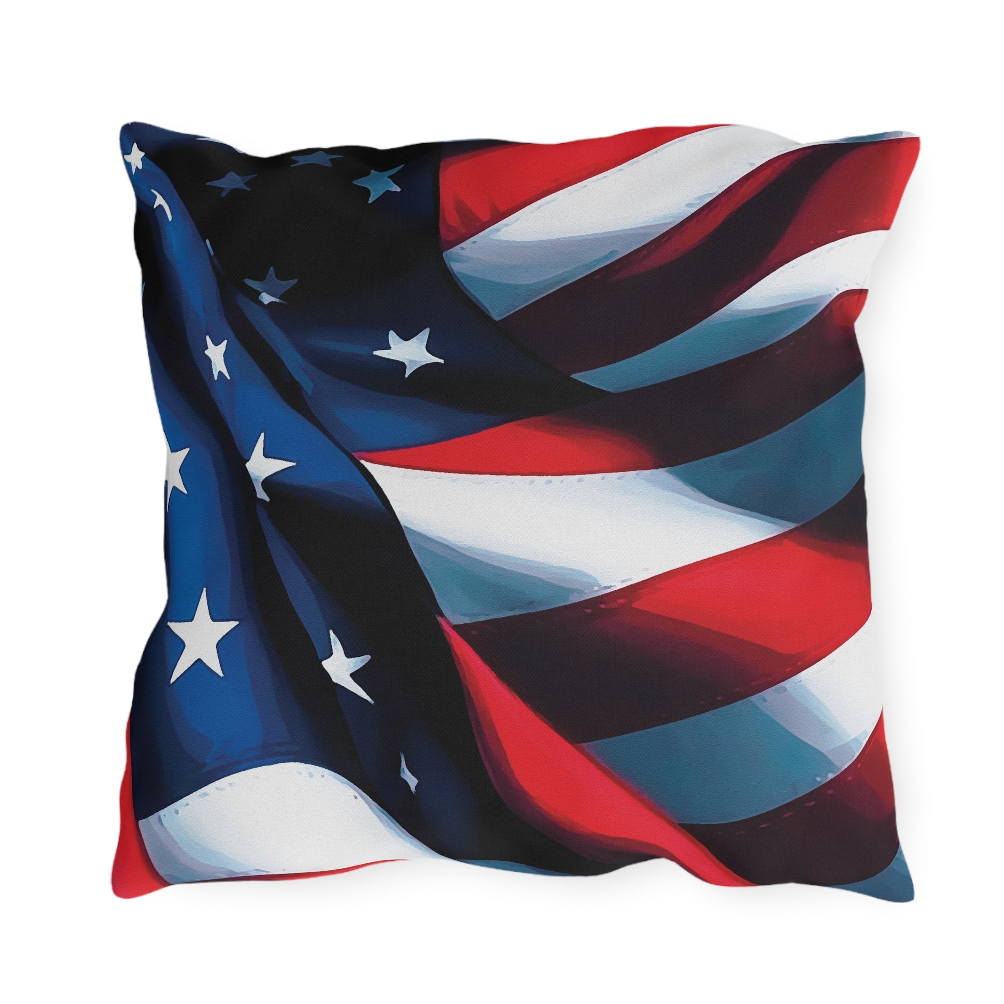 American Flag Patriotic Decor Outdoor Indoor Accent Pillow