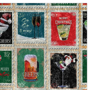 Soft sherpa blanket with 'Christmas Cocktails Throw Holiday Decor' design