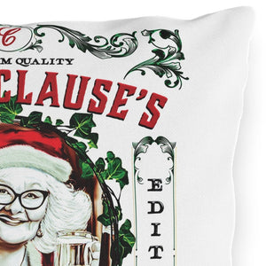 throw pillow with 'Holiday Moonshine Christmas' design