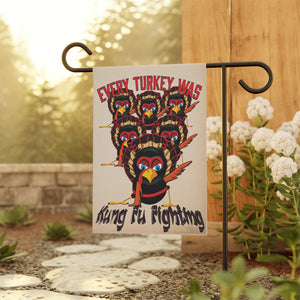 Kung Fu Turkeys Funny Thanksgiving Yard Flag