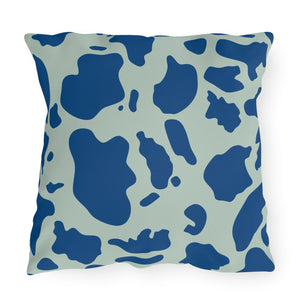 blue and green cow animal print decorative throw pillow outdoor decor