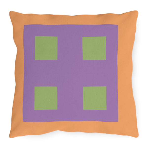Pastel Orange Green Purple Indoor Outdoor Pillow