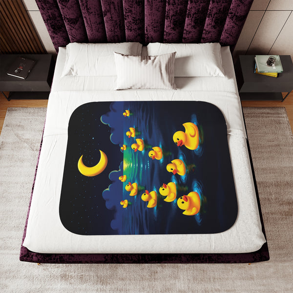 Rubber Ducky Ocean Sherpa Baby Blanket