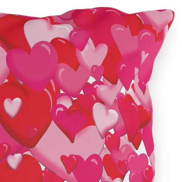 Lot's of Love Pink Hearts Indoor Outdoor Throw Pillow