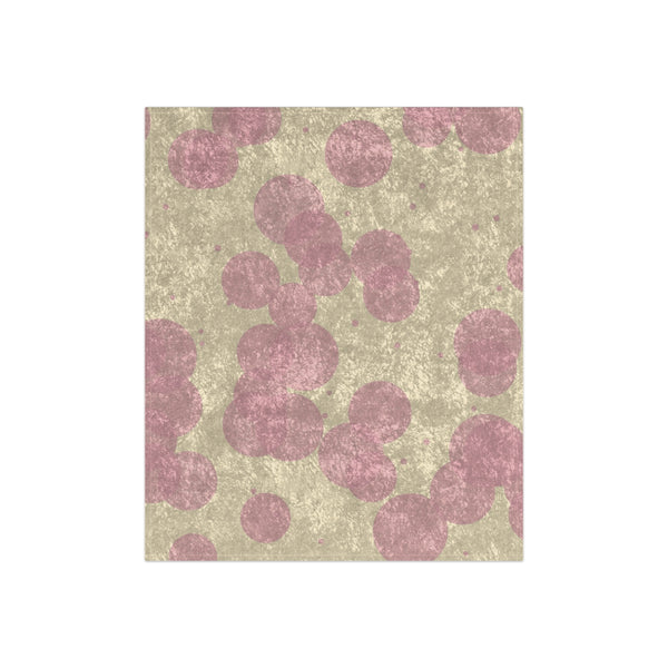 Ivory & Pink Polka Dot Decorative Throw Blanket