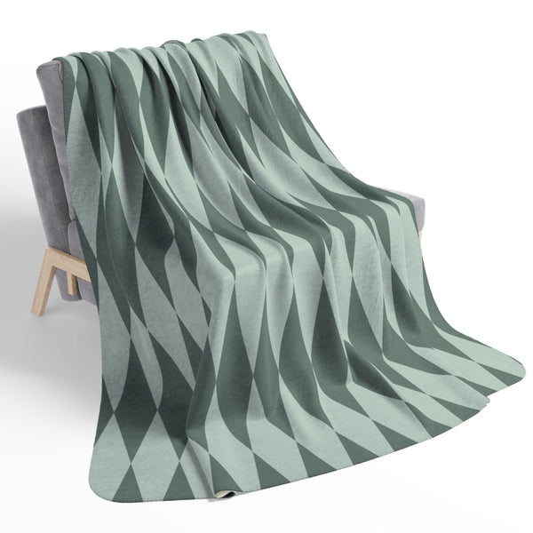 Blue Green Home Gift Plush Sherpa Blanket