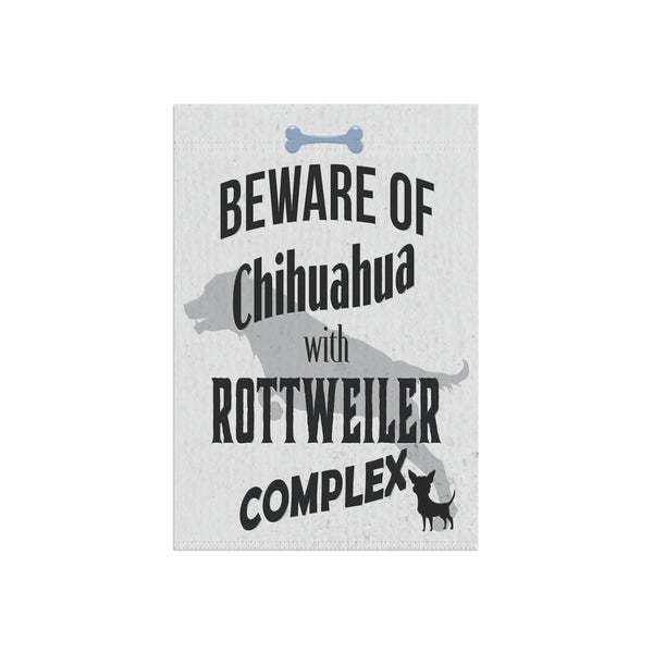 Beware of Chihuahua Dog Lovers Funny Yard Flag