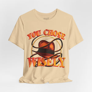 Soft cream t-shirt with '80s Movies Pop Culture Action Novelty' design on a white background