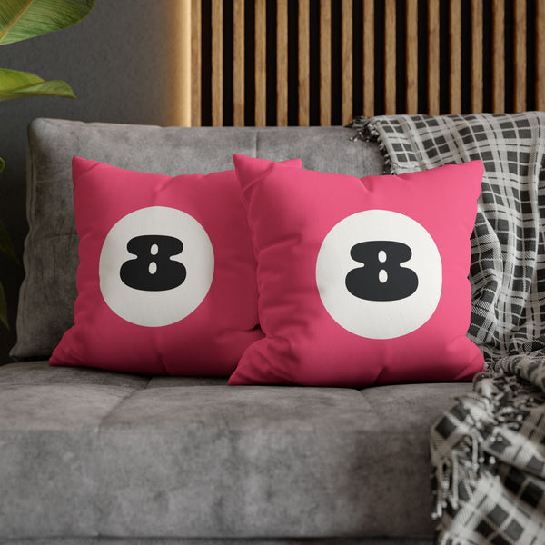 Pink 8 Ball Faux Suede Decorative Pillow Cover