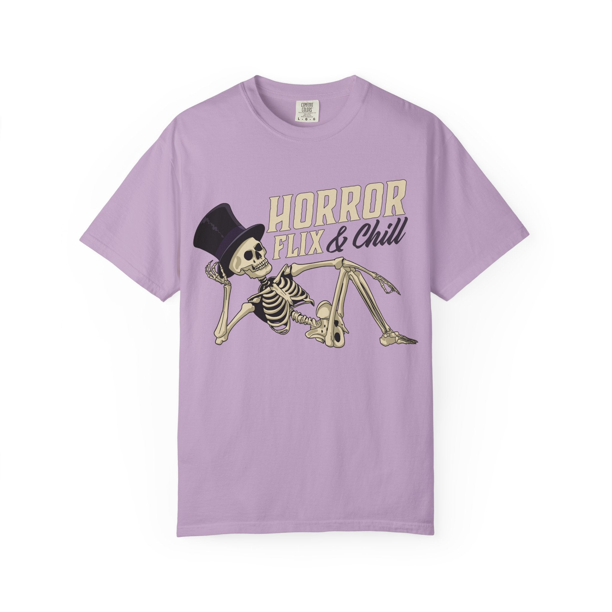 Horror Flix & Chill Skeleton Halloween T-Shirt Comfort Colors®