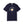 A navy blue short-sleeve t-shirt with a graphic of a fried egg inside a frying pan, with the text 'THIS IS NOT AN EGG' arched above it, displayed on a clean white background.