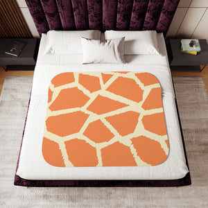 Baby Giraffe Orange Cream Sherpa Baby Blanket