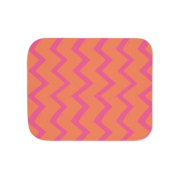 Pink & Orange Newborn Toddler Soft Sherpa Blanket