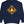Navy blue sweatshirt with a graphic design on a white background