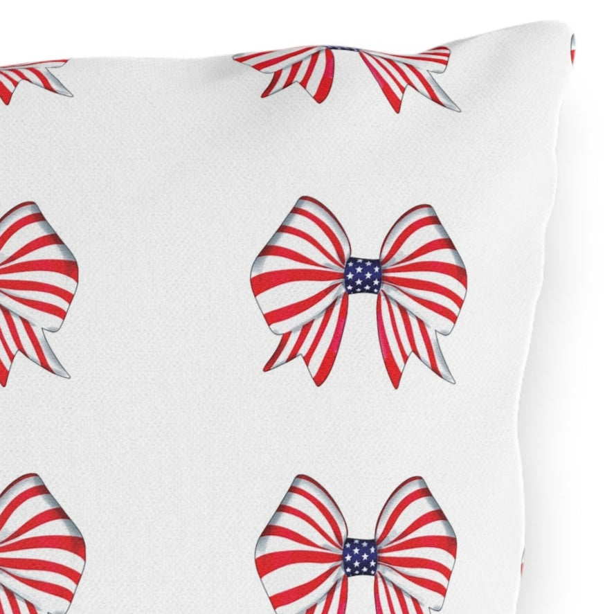 Red White & Blue Indoor Outdoor July 4th Throw Pillow