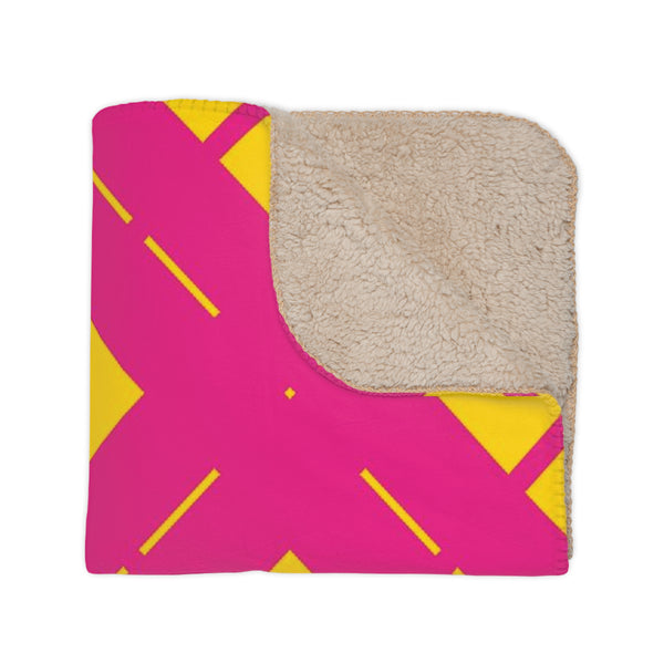 Pink and Yellow Modern Decor Throw Blanket