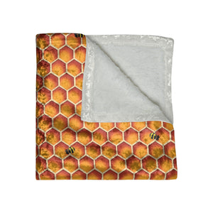 Honeycomb Bees Spring Decor Throw Blanket