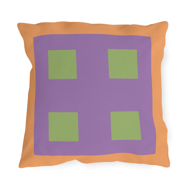 Pastel Orange Green Purple Indoor Outdoor Pillow
