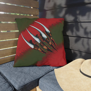 throw pillow with 'Nightmare on Elm Freddy Outdoor Indoor' design