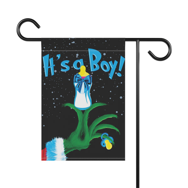 Christmas Baby Announcement Flag – Grinch Holiday Yard Decor | Durable