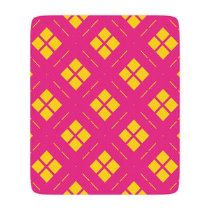 Pink and Yellow Modern Decor Throw Blanket