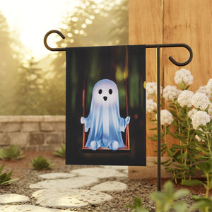 Cute Swinging Ghost Decor Halloween Yard Flag