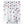 Shower curtain with red, blue, and gray polka dots on a white background
