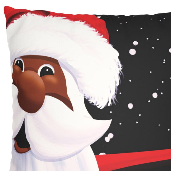 African American Santa Pillow Christmas Throw Pillow Cover