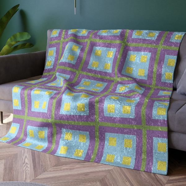 Pastel Purple & Blue Decorative Throw Blanket