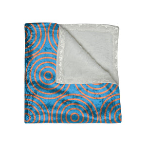 Soft sherpa blanket with 'Pastel Blue & Orange Decorative Throw' design