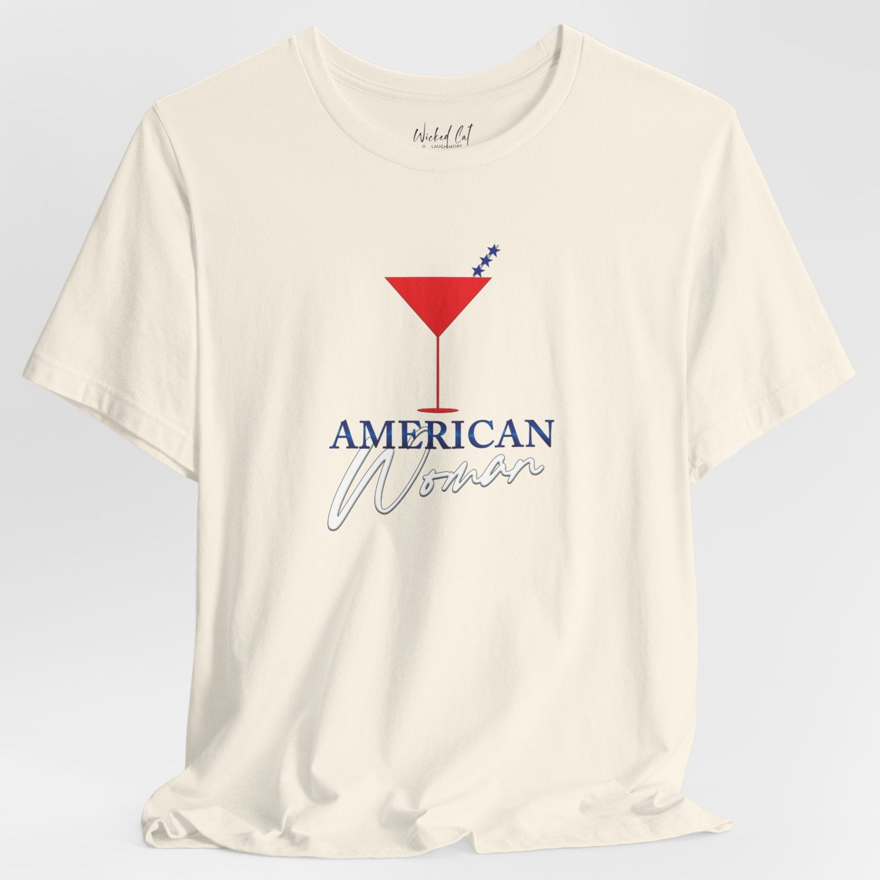 American Woman Patriotic Martini July 4th T-Shirt