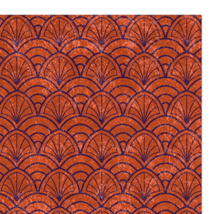 Soft sherpa blanket with 'Art Deco Orange Purple Decorative Throw' design