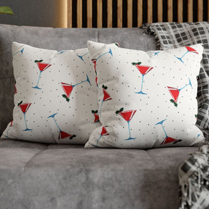 throw pillow with 'Martini Party Cover Holiday' design