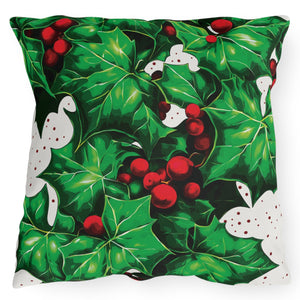 throw pillow with 'Holiday Ivy Christmas' design