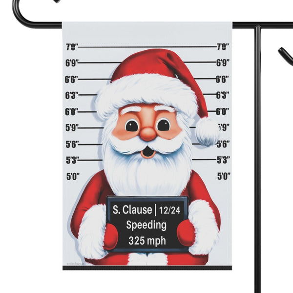 funny santa holiday flag