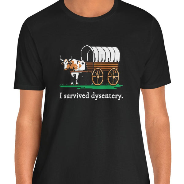Oregon Trail I Survived Dysentery 80s Game Pop Culture T-Shirt