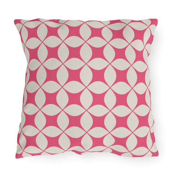 Pink & Ivory Art Decor Indoor Outdoor Throw Pillow