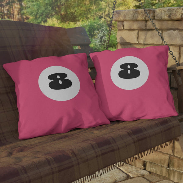 Pink 8 Ball Indoor Outdoor Throw Pillow