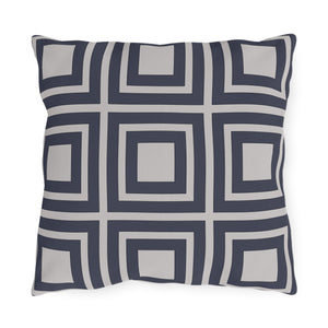 throw pillow with 'Behr Sapphire Blue Blocks Outdoor' design