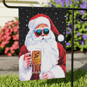 Garden flag with 'Groovy Santa Funny Christmas' design