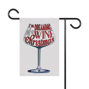 Garden flag with 'Wine Lovers Funny Christmas' design