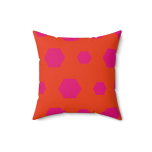 throw pillow with 'Pink & Orange Reversible' design