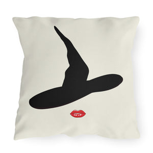 throw pillow with 'Glam Witch Outdoor Indoor' design