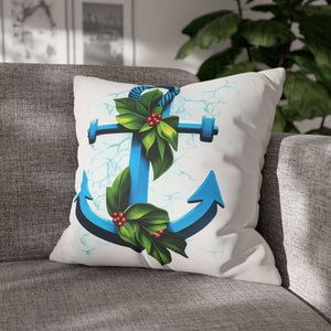 throw pillow with 'Coastal Christmas Nautical Cover' design