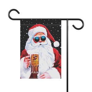 Garden flag with 'Groovy Santa Funny Christmas' design