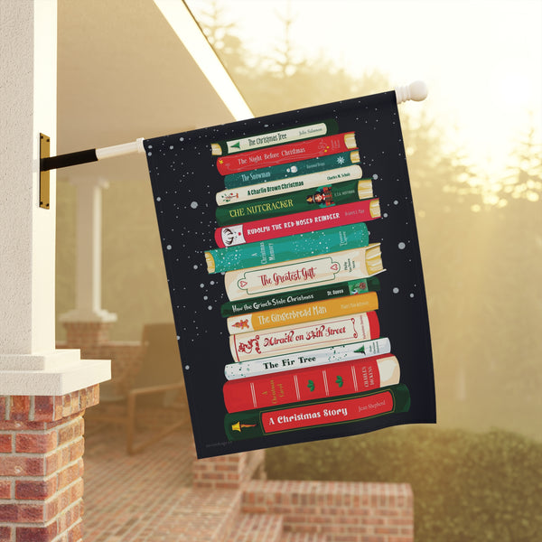 Christmas Book Flag – Durable Outdoor Yard Flag | Classic Holiday Banner