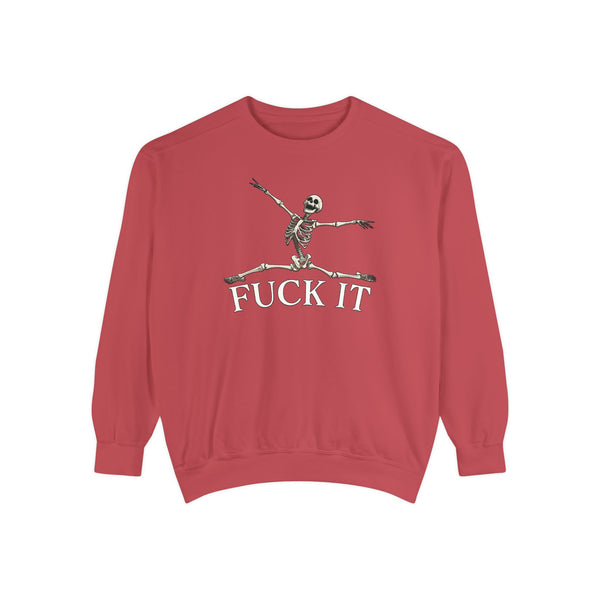 Fuck It Skeleton Funny Halloween Sweatshirt Comfort Colors©