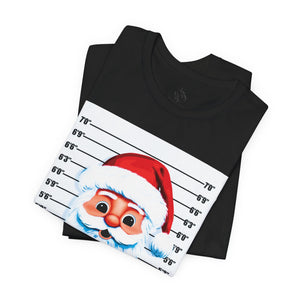Arrested Santa Mug Shot Funny Christmas T-Shirt